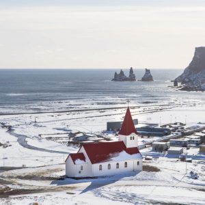 vik the southernmost village of iceland in winter